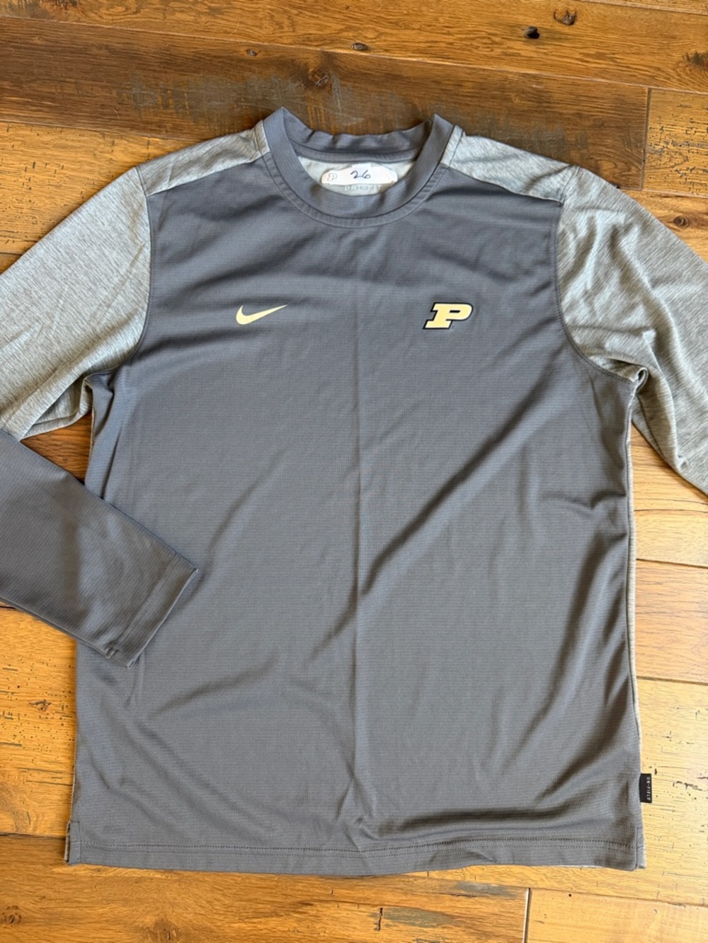 Nike Purdue Long Sleeve Performance Tee - Charcoal & Light Gray